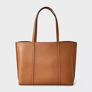 A New Day Women Triple Compartment Work Tote Shoulder  Handbag Brown Chic Bag